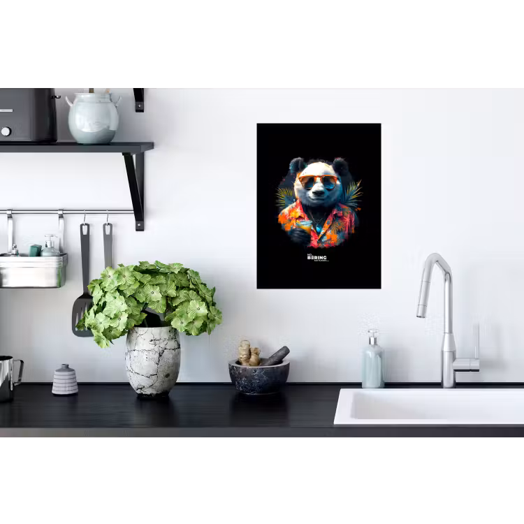 Panda als tropische straatkunst Muursticker klein -keuken