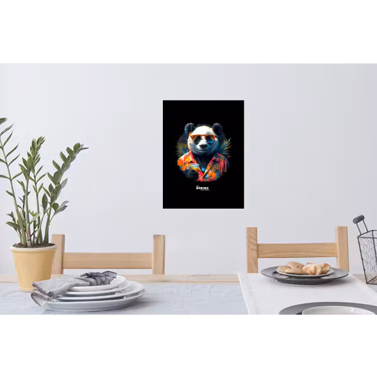Panda als tropische straatkunst Muursticker klein -eettafel