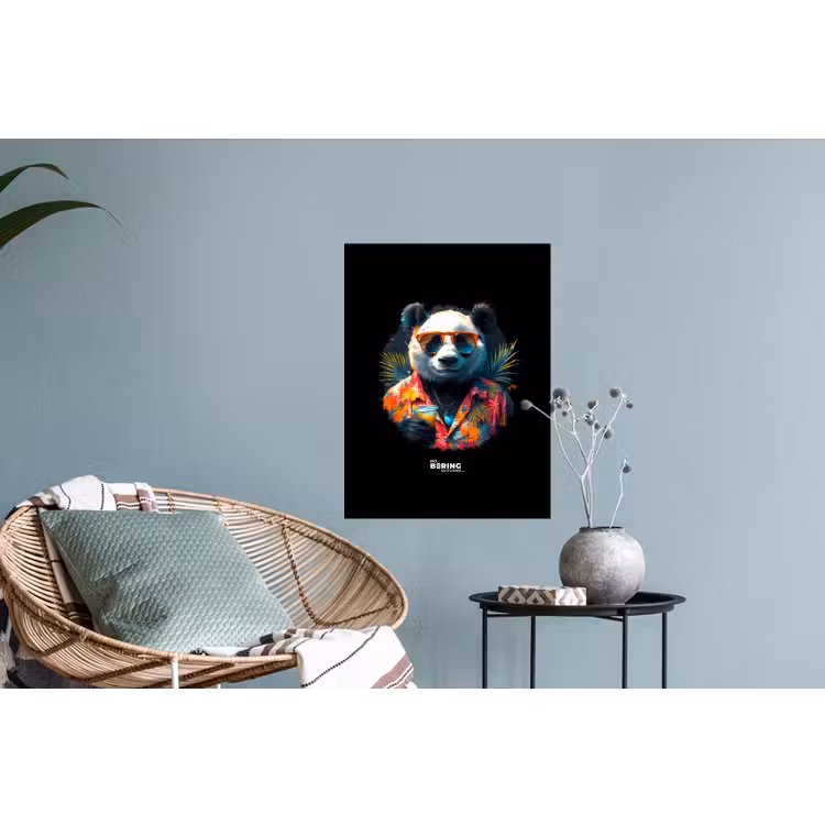 Panda als tropische straatkunst Muursticker klein -plant