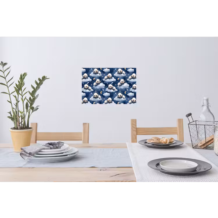 Panda's - Slapen - Blauw Muursticker klein 286 -eettafel