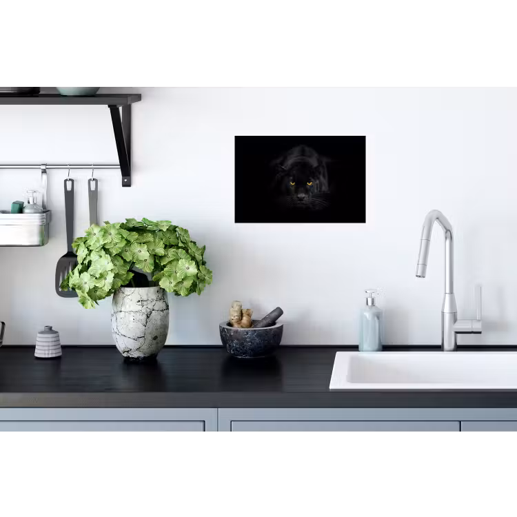 Panter - Dieren - Zwart - Ogen Muursticker klein -keuken