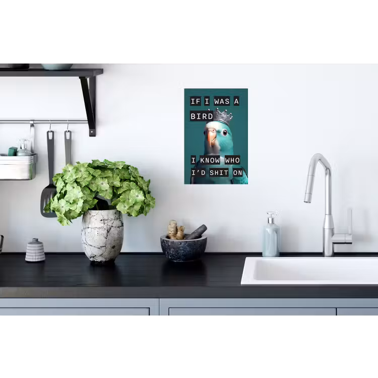 Parkiet - Turquoise - Quotes - Decoratie Muursticker klein -keuken