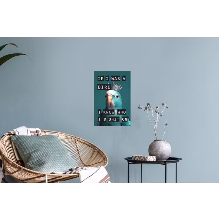 Parkiet - Turquoise - Quotes - Decoratie Muursticker klein -plant