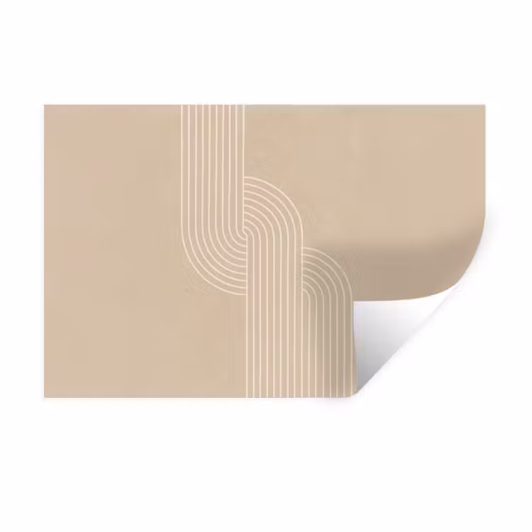 Parallelle lijnen - Lichte textuur - Beige Muursticker klein -3d