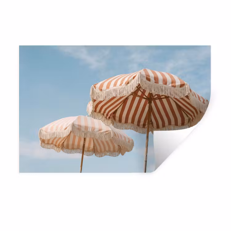 Parasol - Lucht - Rood Muursticker klein -3d