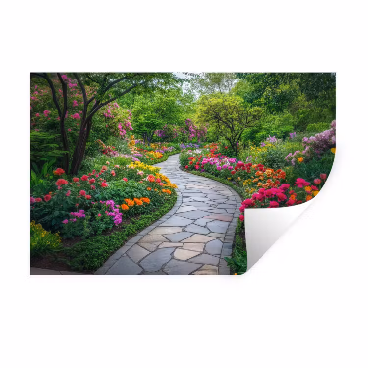 Park - Bloemen - Tuin Muursticker klein -3d