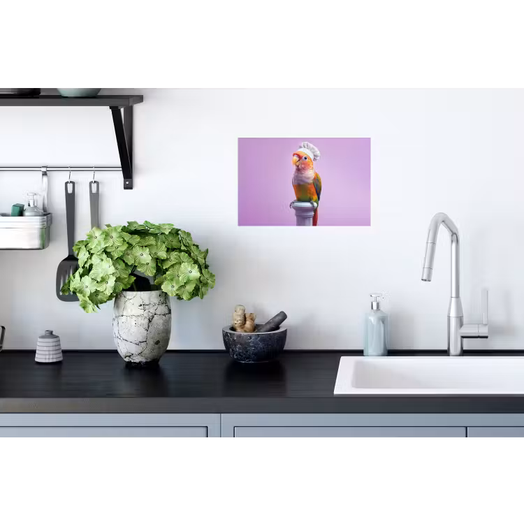 Papegaai - Koksmuts - Pilaar - Vogel Muursticker klein -keuken