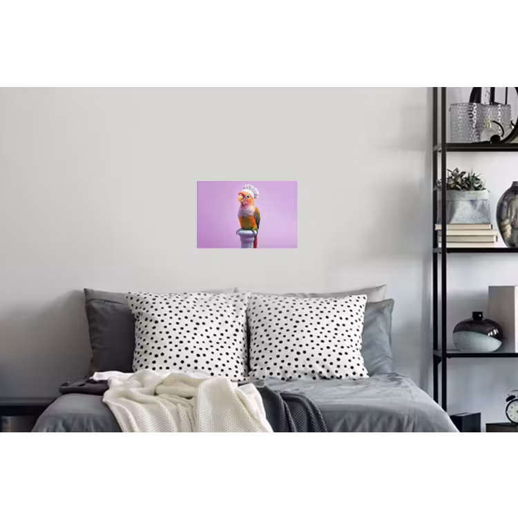 Papegaai - Koksmuts - Pilaar - Vogel Muursticker klein -slaapkamer