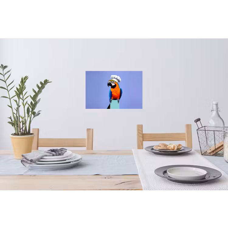 Papegaai - Koksmuts - Vogel - Leuk Muursticker klein -eettafel