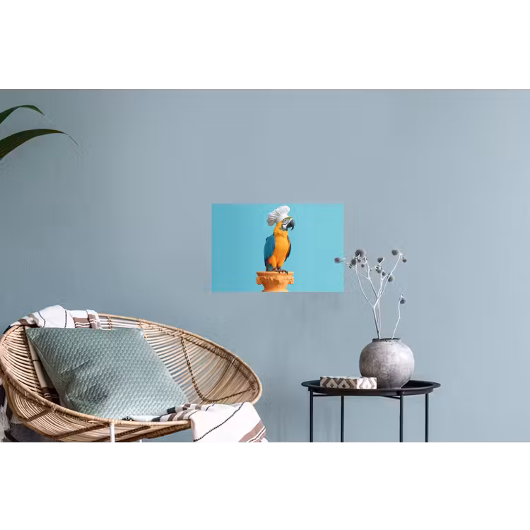 Papegaai - Koksmuts - Grappig - Vogel Muursticker klein -plant
