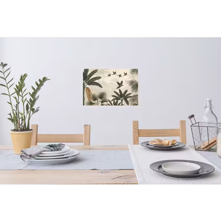 Papagaaien - Jungle - Tropisch - Green Muursticker klein -eettafel