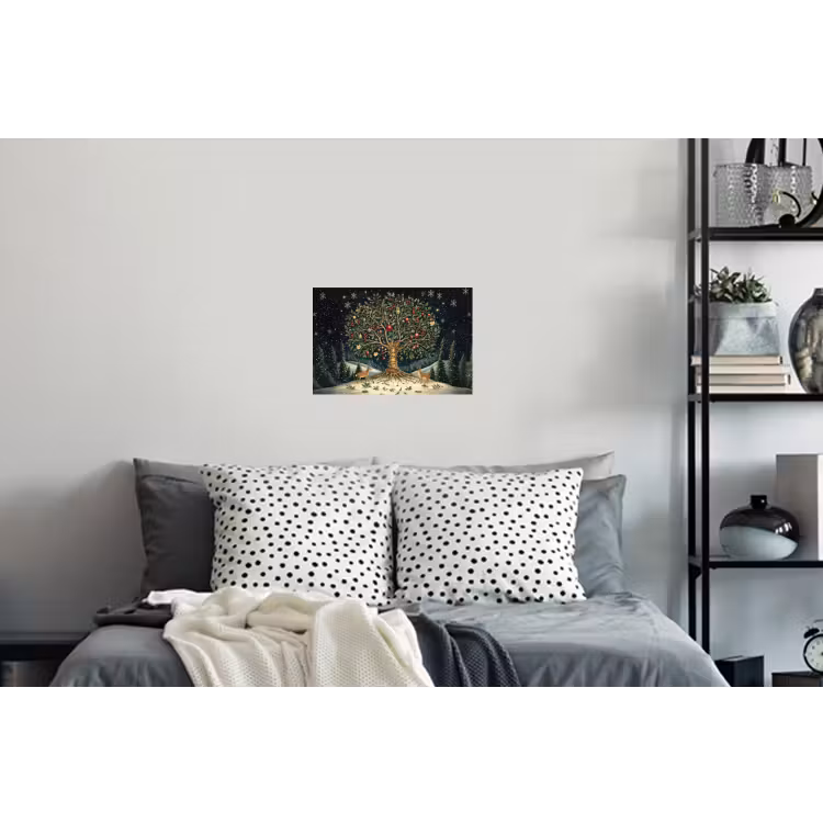 Feestboom - Winterhemel - Kleurrijk Muursticker klein -slaapkamer