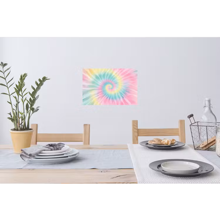 Pasteltinten - Tie dye - Roze Muursticker klein -eettafel