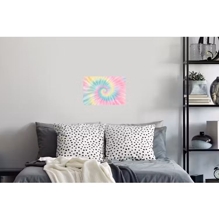 Pasteltinten - Tie dye - Roze Muursticker klein -slaapkamer