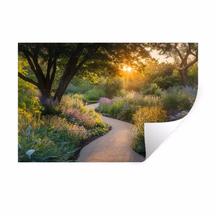 Pad - Bloemen - Park Muursticker klein -3d