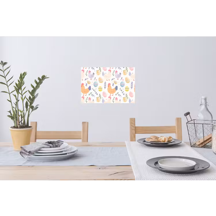 Patroon - Kip - Paaseieren Muursticker klein -eettafel