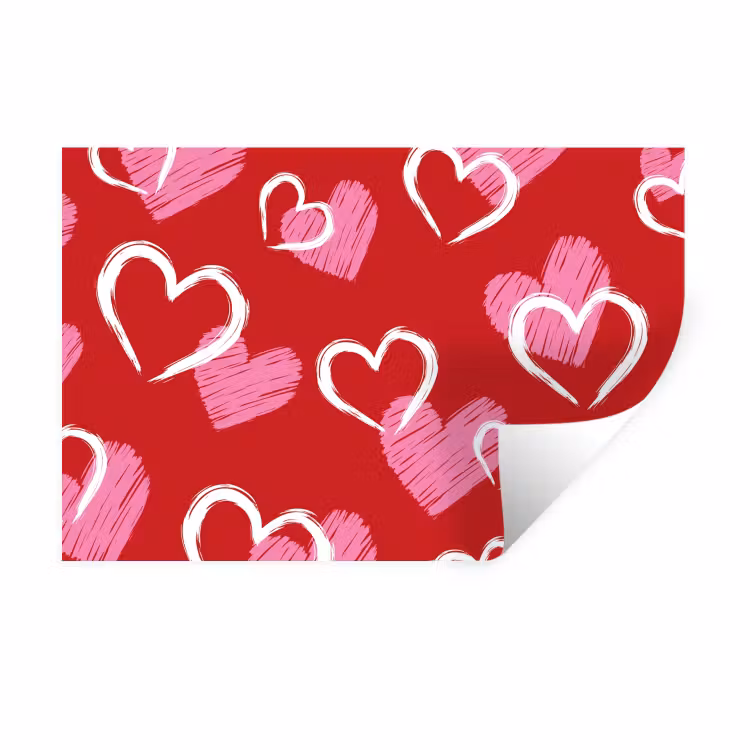 Patroon - Hartjes - Roze - Valentijn Muursticker klein -3d