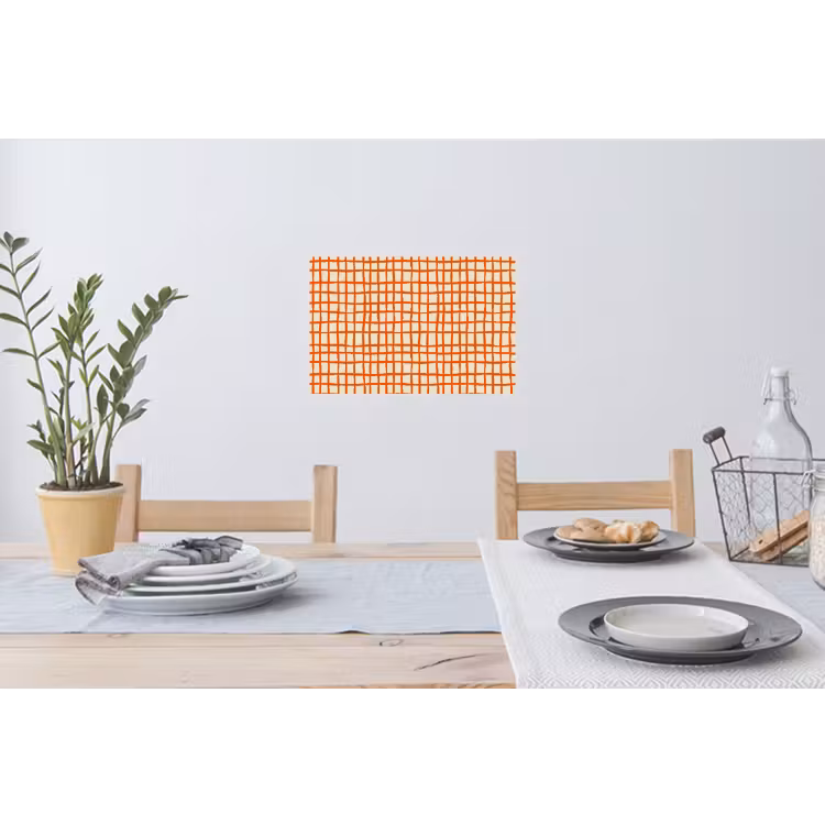 Patroon - Lijnen - Oranje Muursticker klein 286 -eettafel