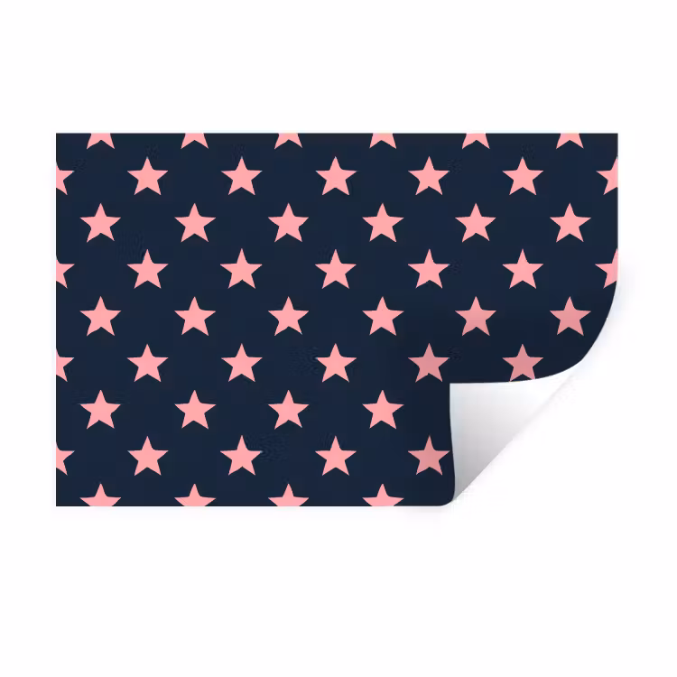 Patroon - Sterren - Roze Muursticker klein 286 -3d