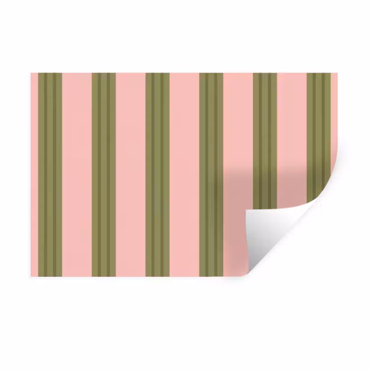 Patroon - Strepen - Abstract - Roze - Groen Muursticker klein -3d