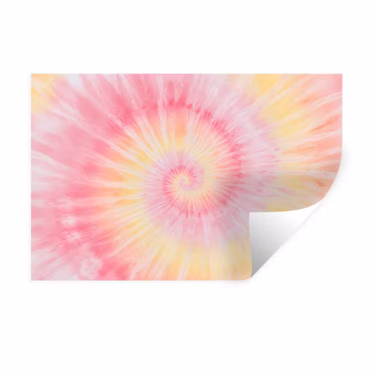 Patroon - Tie Dye - Pasteltinten - Roze Muursticker klein -3d