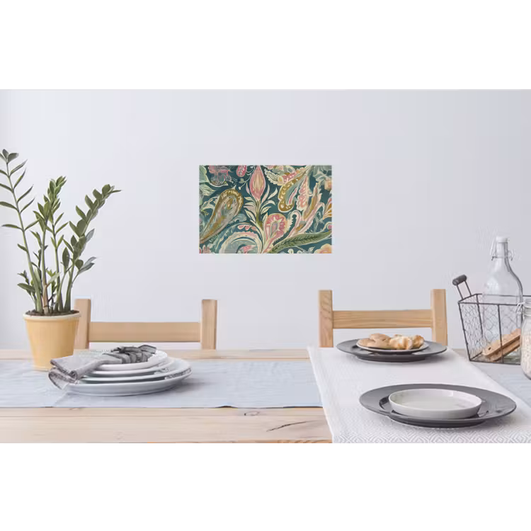 Patroon - Kleurrijk - Sierlijk - Groen Muursticker klein -eettafel
