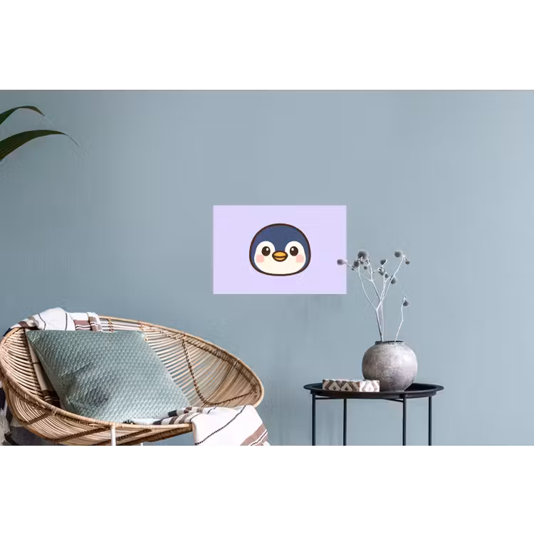 Pinguïn - Paars - Schattig Muursticker klein -plant