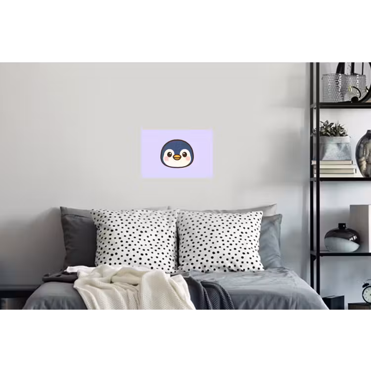 Pinguïn - Paars - Schattig Muursticker klein -slaapkamer