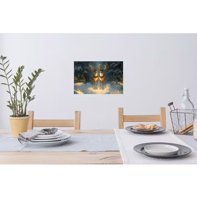 Dennensprookje - Rendier - Nacht Muursticker klein -eettafel