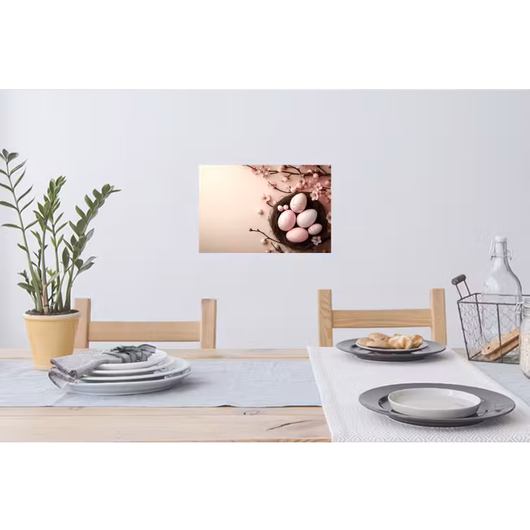 Roze - Bloesems - Eieren Muursticker klein -eettafel