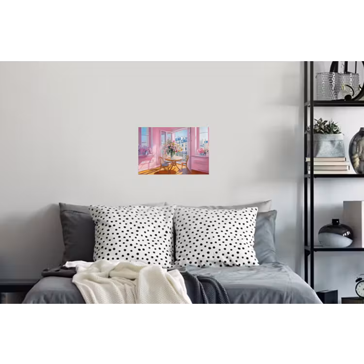 Pink - City - Bloemen Muursticker klein -slaapkamer