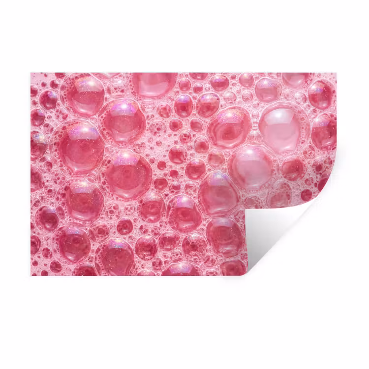 Roze - Schuim - Bubbels Muursticker klein -3d