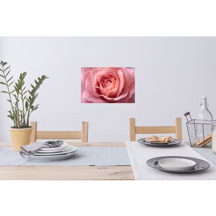 Roze - Roos - Romantisch Muursticker klein -eettafel