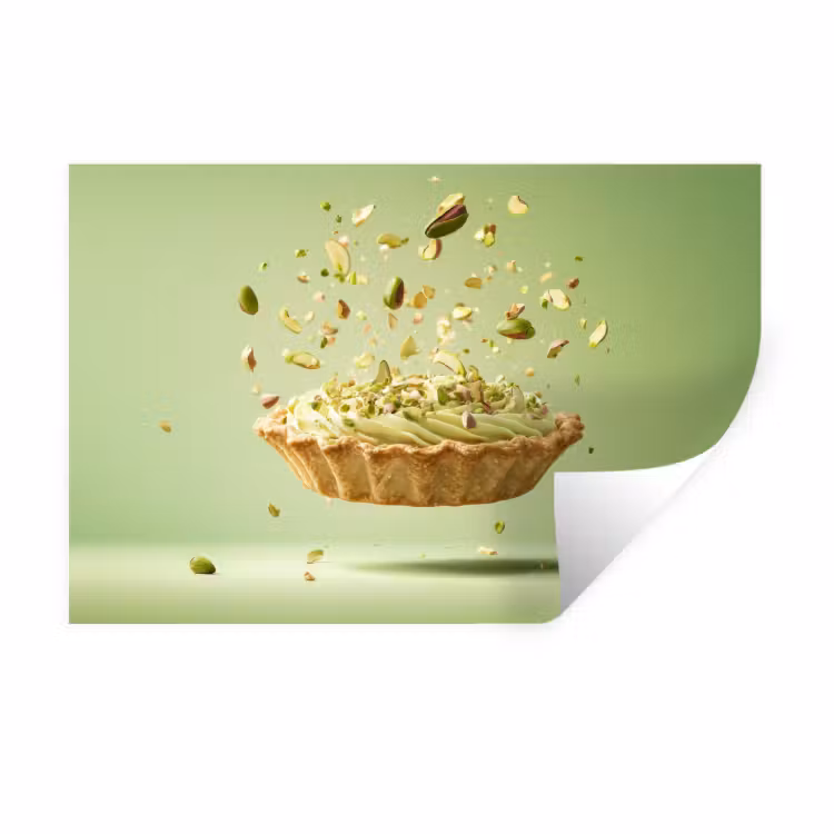 Pistache - Taart - Noten - Eten Muursticker klein -3d