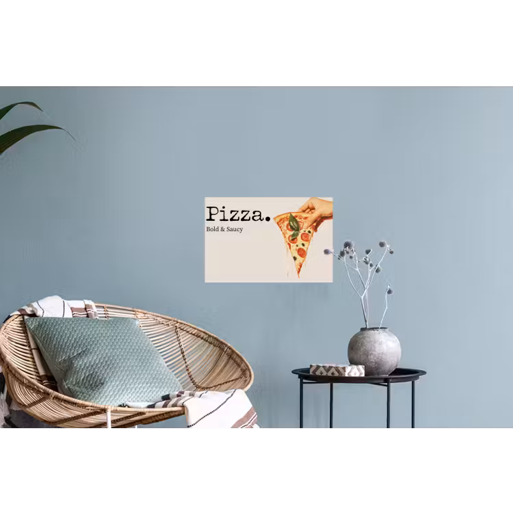 Pizza - Kaas - Pepperoni Muursticker klein -plant