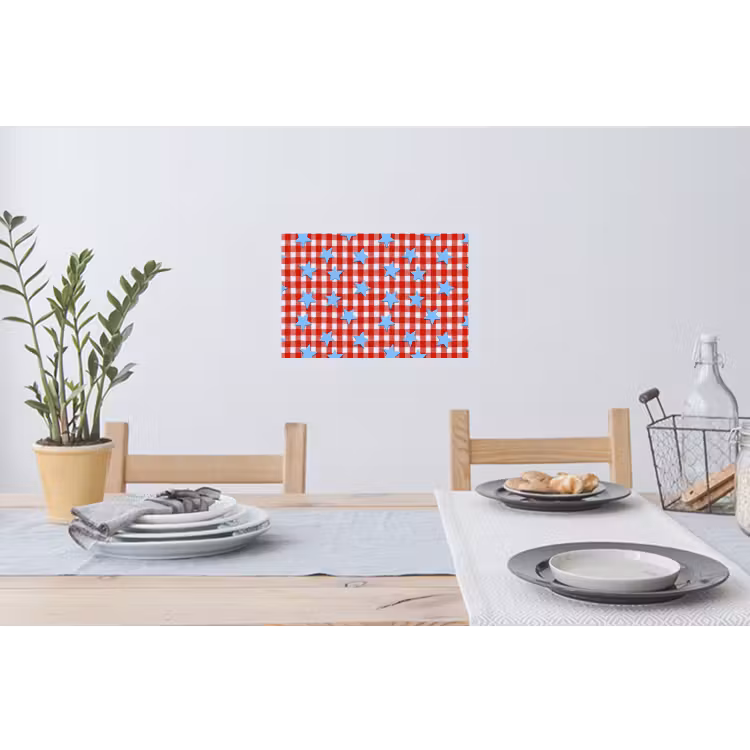 Ruit - Sterren - Rood Muursticker klein 286 -eettafel
