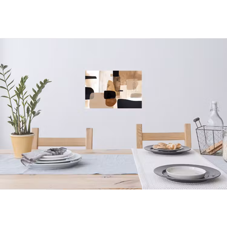 Vlakken - Abstract - Zwart - Strepen Muursticker klein -eettafel