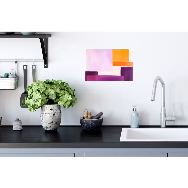 Vlakken - Abstract - Rechthoekig - Oranje Muursticker klein -keuken