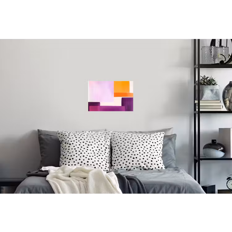 Vlakken - Abstract - Rechthoekig - Oranje Muursticker klein -slaapkamer