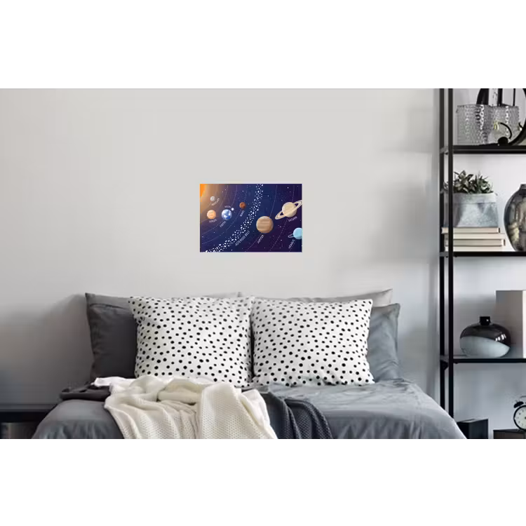 Planetenstelsel - Ruimte - Illustratie Muursticker klein -slaapkamer