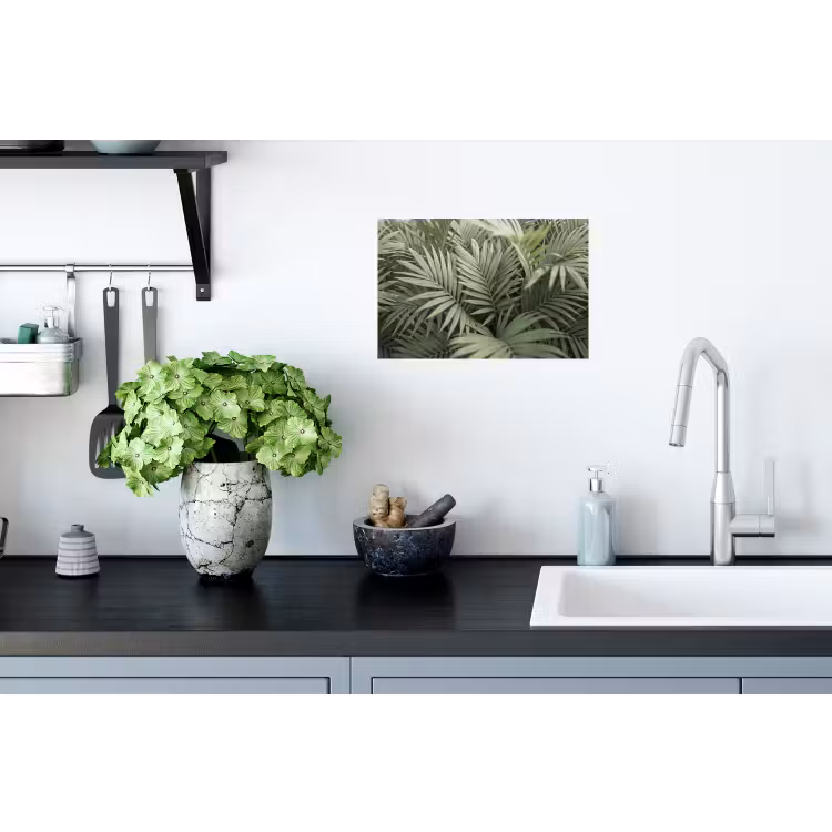 Plant - Palmbladeren - Natuur - Groen Muursticker klein -keuken