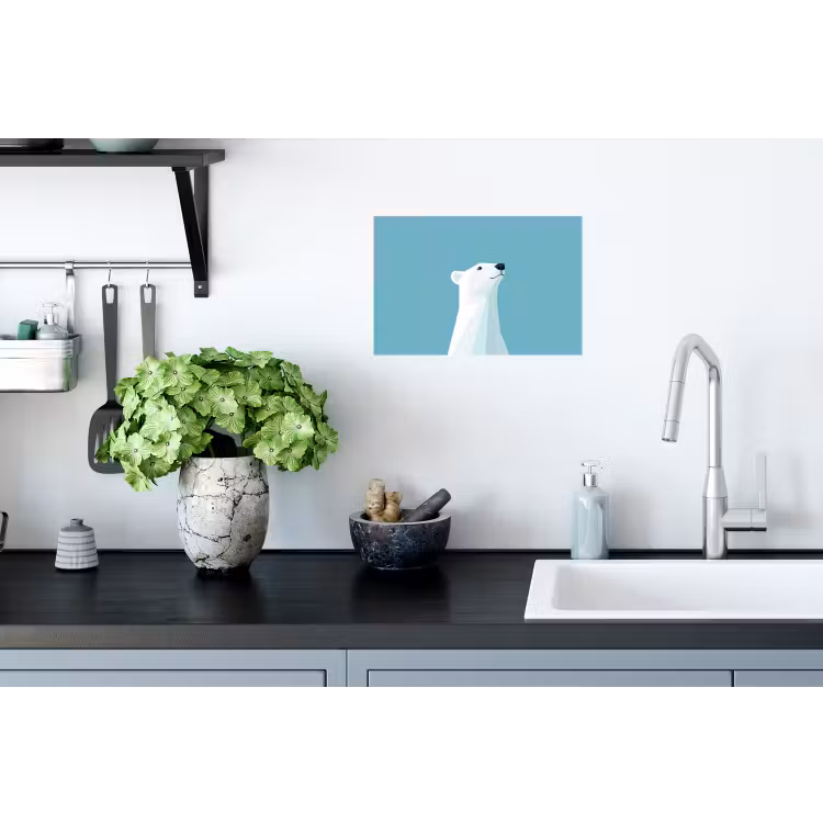 Ijsbeer - Lichtblauw - Minimalistisch Muursticker klein -keuken
