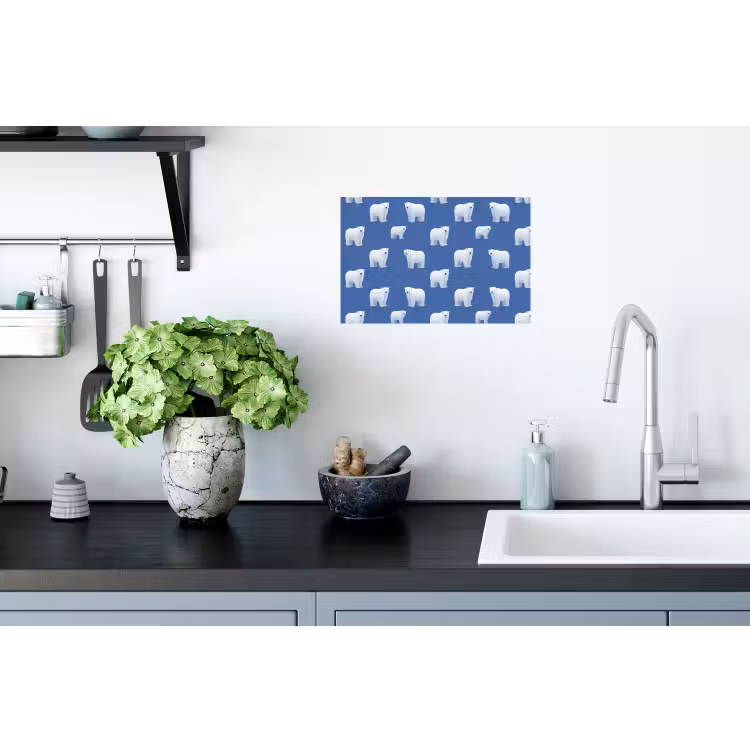 IJsbeer - Patroon - Blauw Muursticker klein 286 -keuken