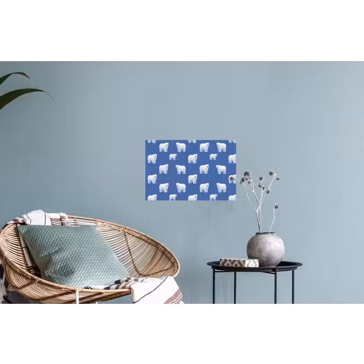 IJsbeer - Patroon - Blauw Muursticker klein 286 -plant