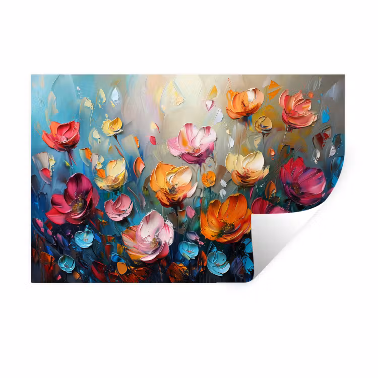 Klaprozen - Bloemen - Kunst - Botanisch Muursticker klein -3d