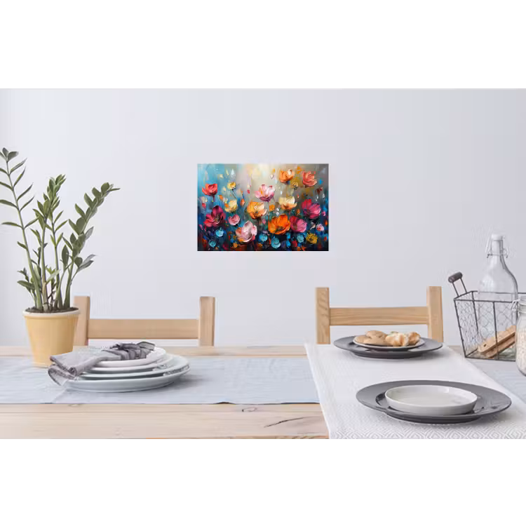 Klaprozen - Bloemen - Kunst - Botanisch Muursticker klein -eettafel