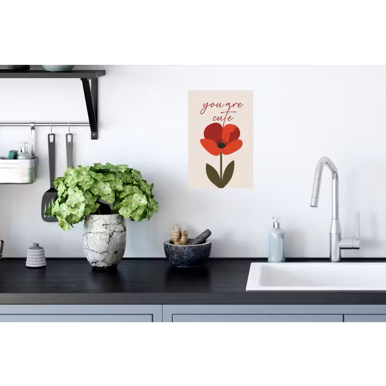 Klaproos - Bloem - Rood - Valentijn Muursticker klein -keuken