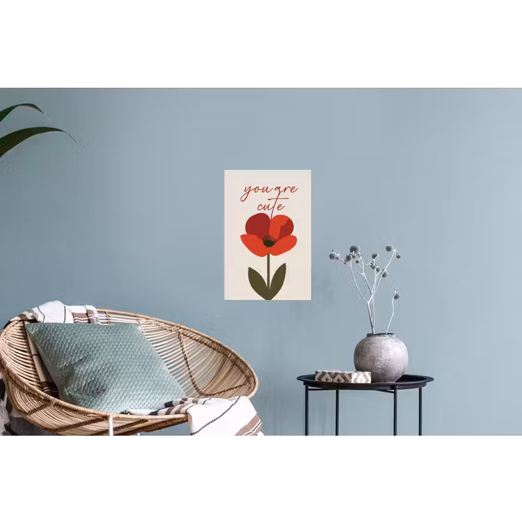 Klaproos - Bloem - Rood - Valentijn Muursticker klein -plant