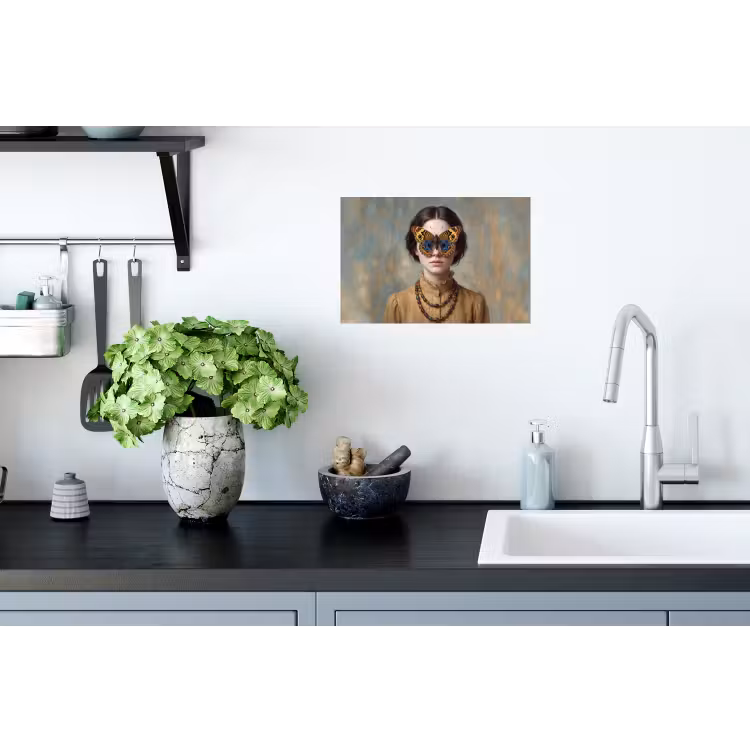 Portret - Vlinder - Kleurrijk Muursticker klein -keuken