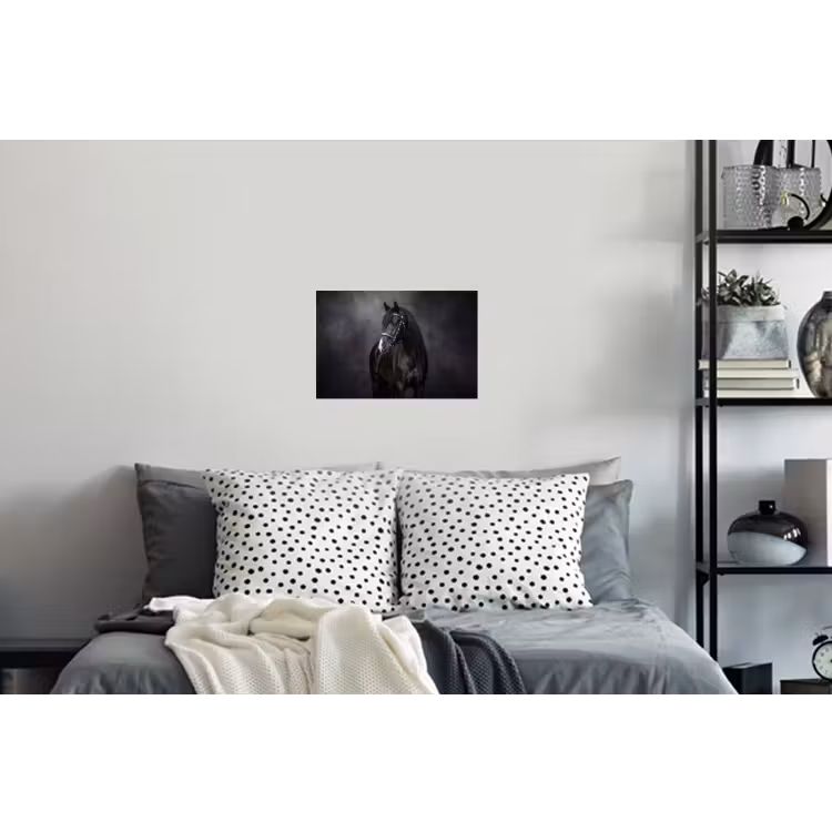 Portret - Paard - Zwart Muursticker klein -slaapkamer